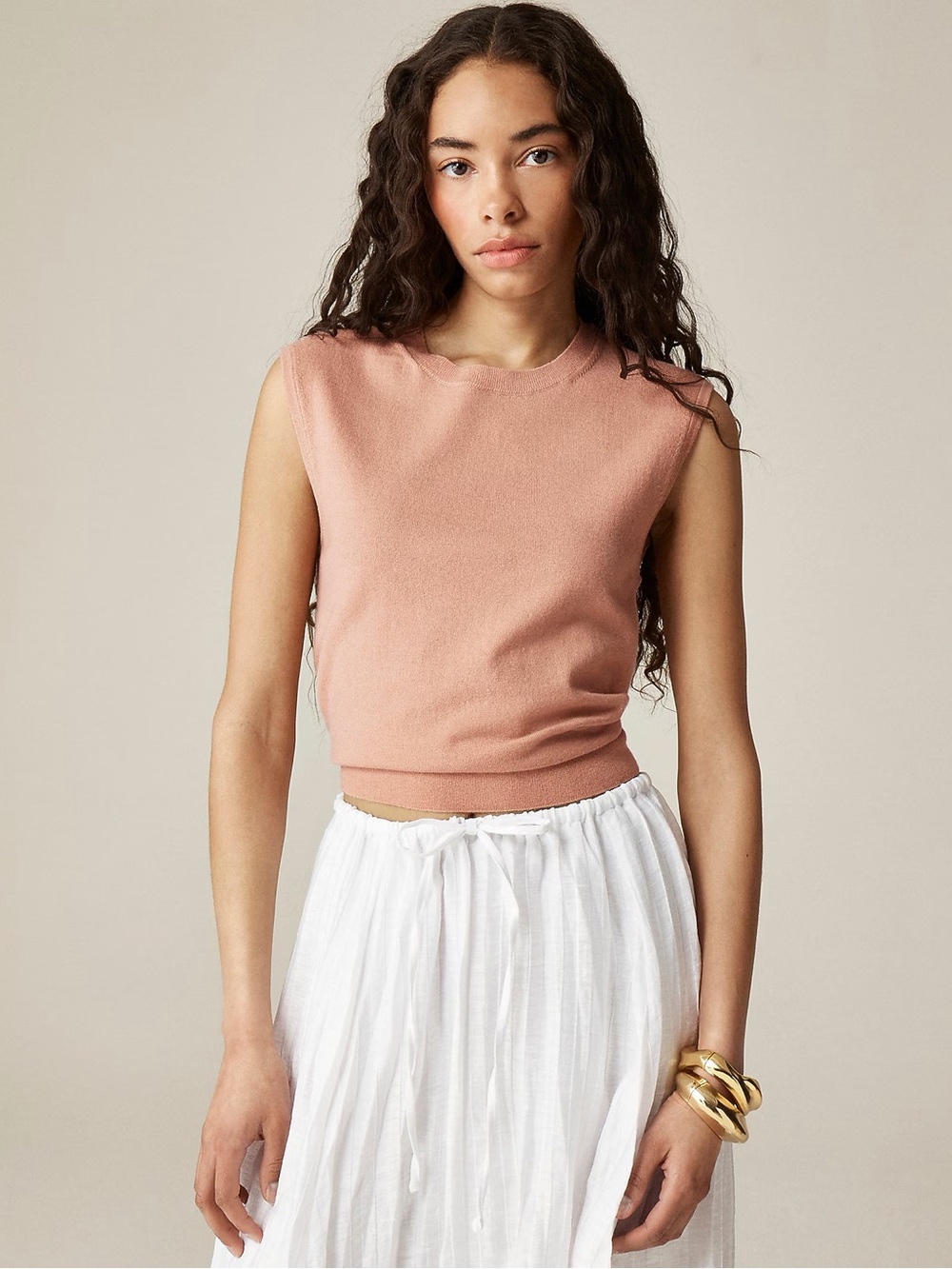 J. Crew Featherweight Cashmere Blend Cropped Sweater Shell